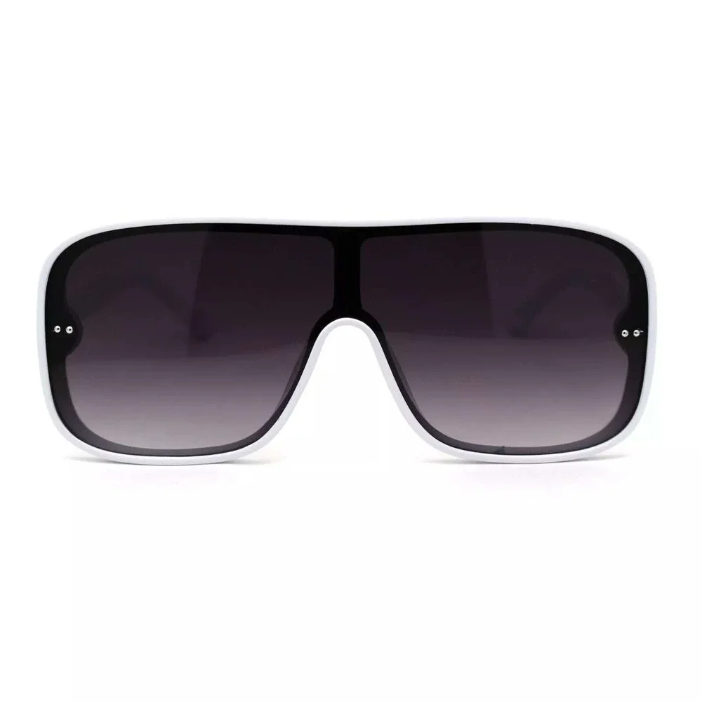 Men Sunglasses Black Gradient Lens White Frame Fancy Comfortable Outfit Designer